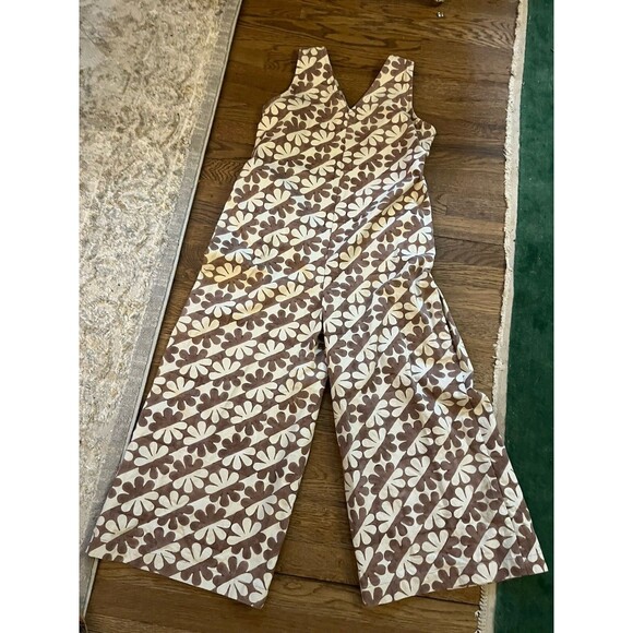 Seek Collective Posta Romper Cocoa Dahlia Jumpsuit Wide Leg Pants Sz S Summer - Picture 3 of 8